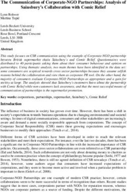 The Communication of Corporate-NGO Partnerships: Analysis of Sainsbury's Collaboration with Comic Relief - Core