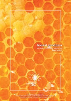 Honest goodness MENU 2020/21 feel good, whole food, made fresh - Developed in collaboration with - Adelaide Convention Centre