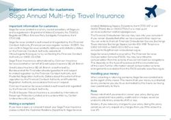 Saga Annual Multi-trip Travel Insurance - Important information for customers