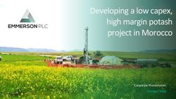 Developing a low capex, high margin potash project in Morocco - Corporate Presentation - Emmerson PLC