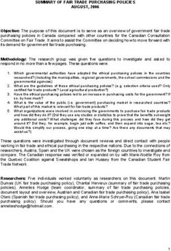 SUMMARY OF FAIR TRADE PURCHASING POLICIES AUGUST, 2006