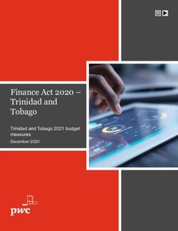 FINANCE ACT 2020 - TRINIDAD AND TOBAGO - TRINIDAD AND TOBAGO 2021 BUDGET MEASURES DECEMBER 2020 - PWC