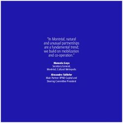 "In Montréal, natural and unusual partnerships are a fundamental trend; we build on mobilization and co-operation." - Manuela Goya - Ville de ...