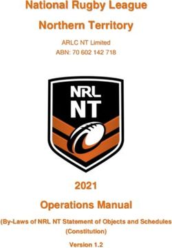 National Rugby League Northern Territory - 2021 Operations Manual - ABN: 70 602 142 718