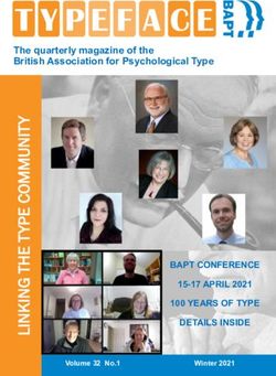 The quarterly magazine of the British Association for Psychological Type - BAPT CONFERENCE 15-17 APRIL 2021 100 YEARS OF TYPE DETAILS INSIDE - The ...