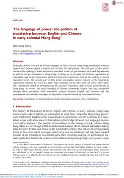 The language of power: the politics of translation between English and Chinese in early colonial Hong Kong1