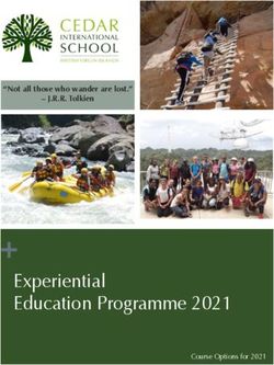 Experiential Education Programme 2021 - "Not all those who wander are lost." - J.R.R. Tolkien - Cedar ...