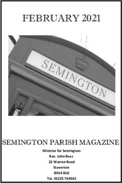 FEBRUARY 2021 - SEMINGTON PARISH MAGAZINE Minister for Semington: Rev. John Rees 22 Warren Road - Semington Parish Council