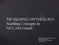 MEASURING MYTHOLOGY: Startling Concepts in NCCAM Grants