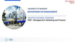 DEPARTMENT OF MANAGEMENT - UNIVERISITY OF BERGAMO MASTER'S DEGREE PROGRAM MMF -Management, Marketing and Finance