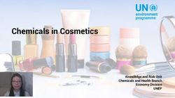 Chemicals in Cosmetics - Knowledge and Risk Unit Chemicals and Health Branch Economy Division UNEP - Geneva Environment Network