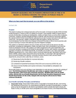 INTERIM GUIDANCE FOR IN-PERSON INSTRUCTION AT PRE-K TO GRADE 12 SCHOOLS DURING THE COVID-19 PUBLIC HEALTH EMERGENCY