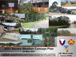 2021 Severe Weather Concept Plan - 24 May 2021 Mr. Mark Leslie