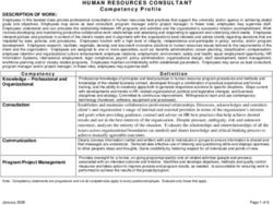 HUMAN RESOURCES CONSULTANT - Competency Profile