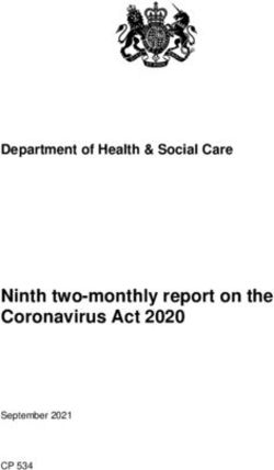 Ninth two-monthly report on the Coronavirus Act 2020 - Department of Health & Social Care - GOV.UK