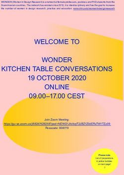 WELCOME TO WONDER KITCHEN TABLE CONVERSATIONS 19 OCTOBER 2020 ONLINE 09.00-17.00 CEST - NTNU