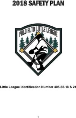2018 SAFETY PLAN - Little League Identification Number & 21 - Palo Alto Little League