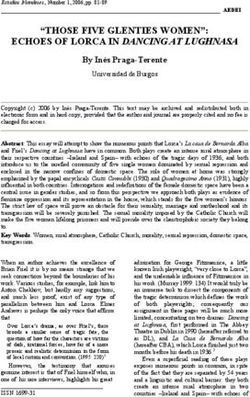 "THOSE FIVE GLENTIES WOMEN": ECHOES OF LORCA IN DANCING AT LUGHNASA