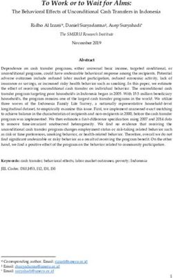 To Work or to Wait for Alms: The Behavioral Effects of Unconditional Cash Transfers in Indonesia - IEA World Congress