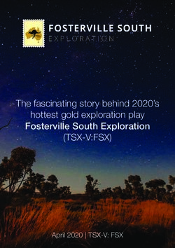 (TSX-V:FSX) The fascinating story behind 2020's hottest gold exploration play Fosterville South Exploration - April 2020 | TSX-V: FSX