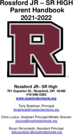 Rossford JR - SR HIGH Parent Handbook 2021-2022