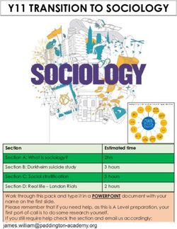 Y11 TRANSITION TO SOCIOLOGY - Paddington Academy