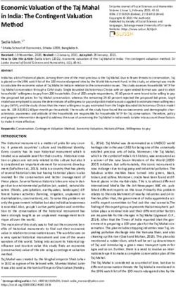 Economic Valuation of the Taj Mahal in India: The Contingent Valuation Method