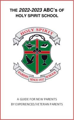 HOLY SPIRIT SCHOOL THE 2022-2023 ABC's OF - A GUIDE FOR NEW PARENTS BY EXPERIENCED/VETERAN PARENTS
