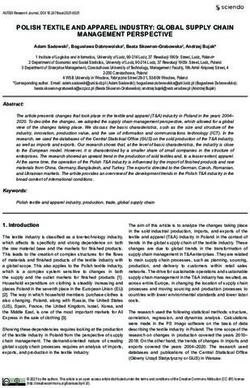 POLISH TEXTILE AND APPAREL INDUSTRY: GLOBAL SUPPLY CHAIN MANAGEMENT PERSPECTIVE - Sciendo