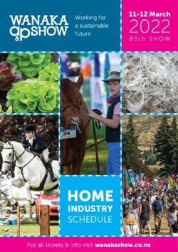 2022 HOME INDUSTRY SCHEDULE - Wanaka A&P Show