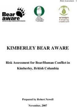 KIMBERLEY BEAR AWARE Risk Assessment for Bear/Human Conflict in Kimberley, British Columbia