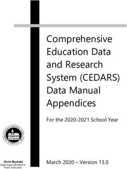 Comprehensive Education Data and Research System (CEDARS) Data Manual Appendices - For the 2020-2021 School Year March 2020 - Version 13.0 - OSPI