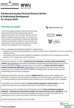 3rd Annual European Doctoral Summer School in Professional Development 22-24 June 2020 Overview and goals