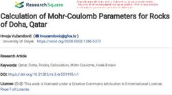 Calculation of Mohr-Coulomb Parameters for Rocks of Doha, Qatar
