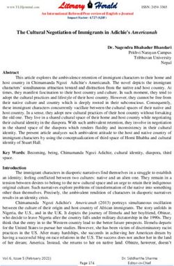 The Cultural Negotiation of Immigrants in Adichie's Americanah