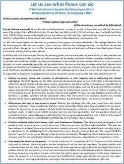 Let us see what Peace can do - A shared statement by peacebuilding organizations International Day of Peace, 21 September 2021