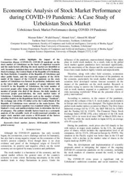 Econometric Analysis of Stock Market Performance during COVID-19 Pandemic: A Case Study of Uzbekistan Stock Market