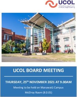 UCOL BOARD MEETING THURSDAY, 25th NOVEMBER 2021 AT 9.00AM - Meeting to be held on Manawatū Campus