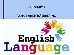 PRIMARY 1 2019 PARENTS' BRIEFING - Waterway Primary School