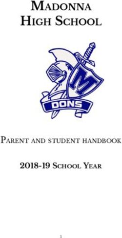 MADONNA HIGH SCHOOL - 2018-19 SCHOOL YEAR PARENT AND STUDENT HANDBOOK - Weirton Madonna High School