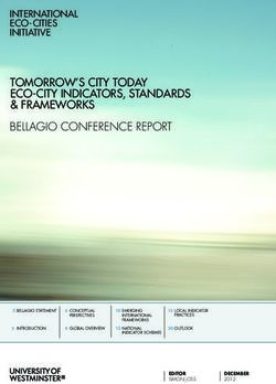 BELLAGIO CONFERENCE REPORT - TOMORROW'S CITY TODAY ECO-CITY INDICATORS, STANDARDS & FRAMEWORKS