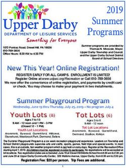 2019 Summer Programs - Upper Darby Performing Arts Center