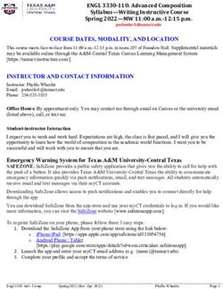 COURSE DATES, MODALITY, AND LOCATION