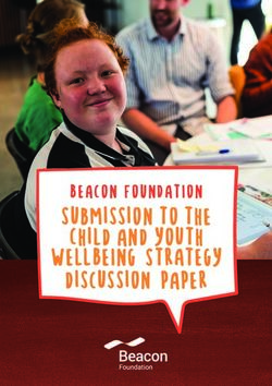 WELLBEING STRATEGY discussion paper - Submission to the Child and Youth BEACON FOUNDATION - Wellbeing Tasmania