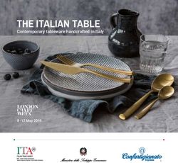 THE ITALIAN TABLE Contemporary tableware handcrafted in Italy - 8 -12 May 2019 - Made a Mano