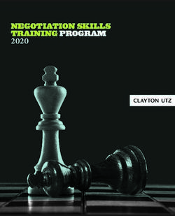 NEGOTIATION SKILLS TRAINING PROGRAM 2020