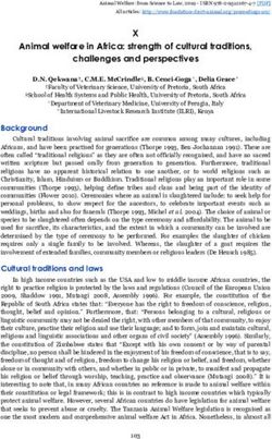 X Animal welfare in Africa: strength of cultural traditions, challenges and perspectives - CGSpace