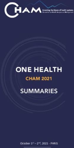ONE HEALTH SUMMARIES CHAM 2021