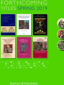 FORTHCOMING TITLES SPRING 2019 - Brepols Publishers