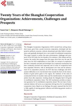 Twenty Years of the Shanghai Cooperation Organization: Achievements, Challenges and Prospects